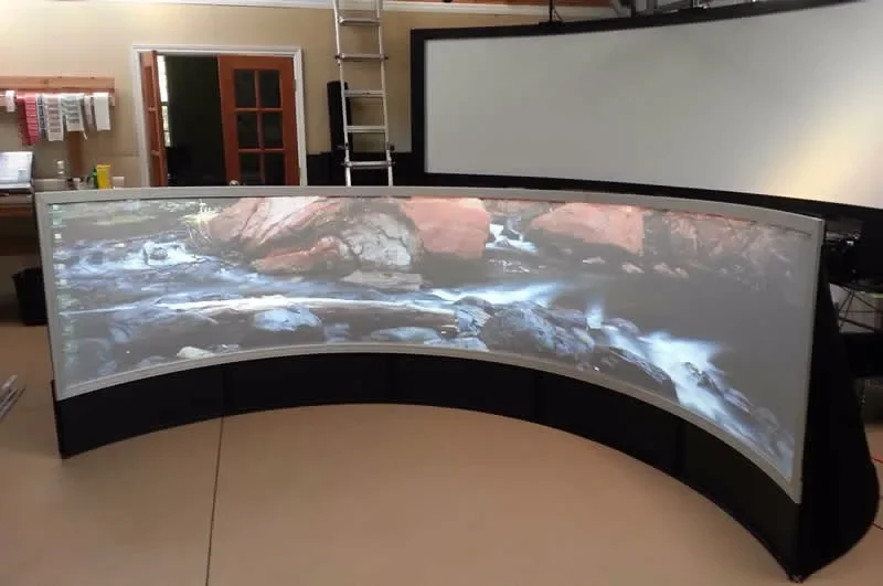 120 Inch 3D High Quality Cinema Theatre High Definition Curved Projector Projection Screen with Fixed Frame