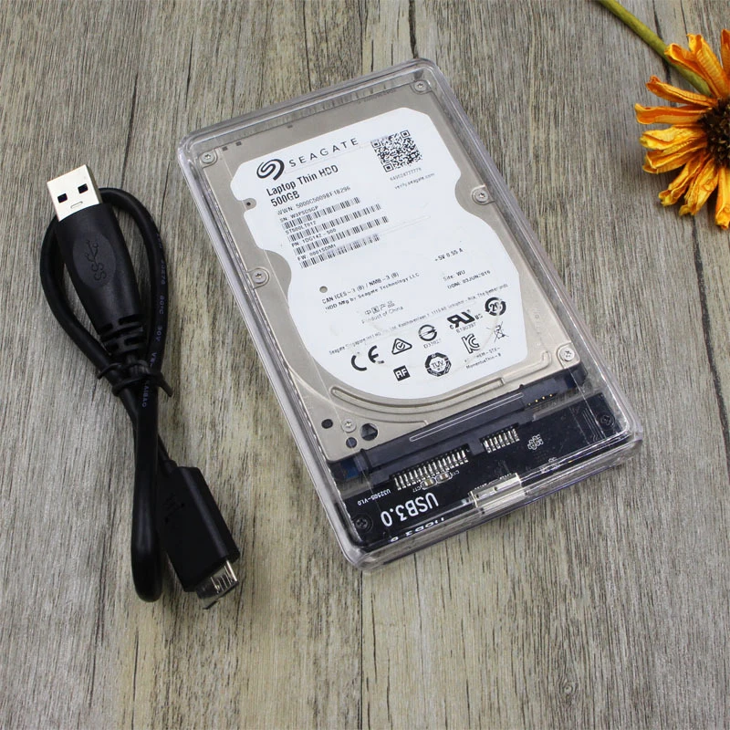 UTHAI casing hard drive USB 3.0, sarung hard drive seluler transparan mekanis SSD 2.5 inci SATA solid-state casing drive G11