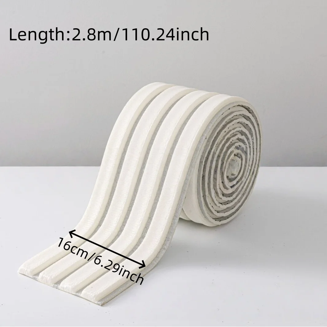 1PC 2.8m/110.24inch Self-Adhesive Anti-Collision Wall Padding Thickened Protective Sticker Strip Slat Wall Panel