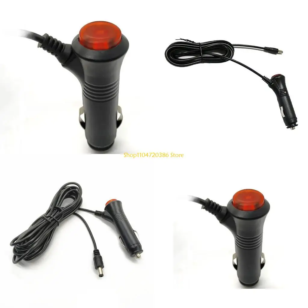 K0EA Car Cable Cigarettes to DC5521 with Power Button Control