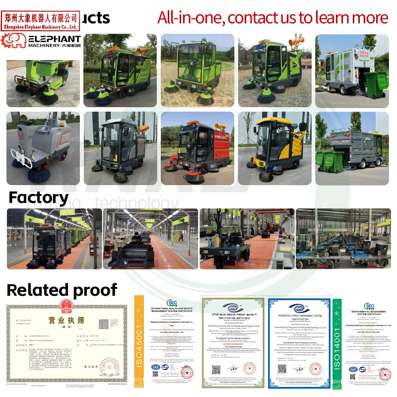 Customized High Quality Automatic Road Sweeping Machine For Street Or Park Using Electric Sweeper