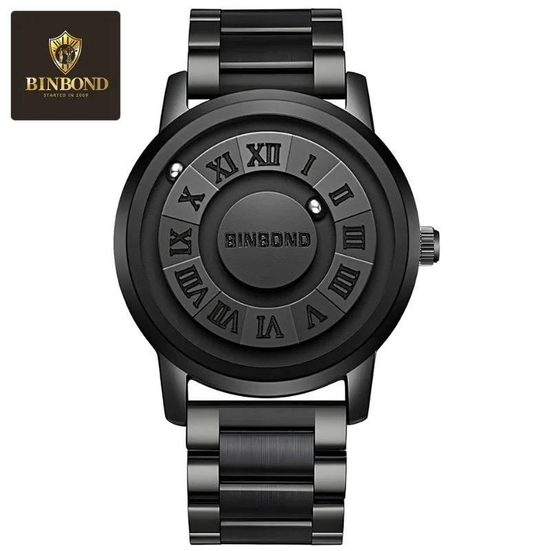 

BINBOND лучший бренд класса люкс мужские кварцевые часы с магнитной подвеской спортивные водонепроницаемые полые наручные часы мужские часы из нержавеющей стали