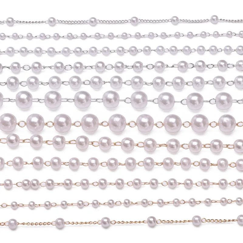 50cm Long Pearls Elegant Big White Imitation Pearl Beads Choker Clavicle Chain Necklace for Women Wedding Vintage Pearl Jewelry