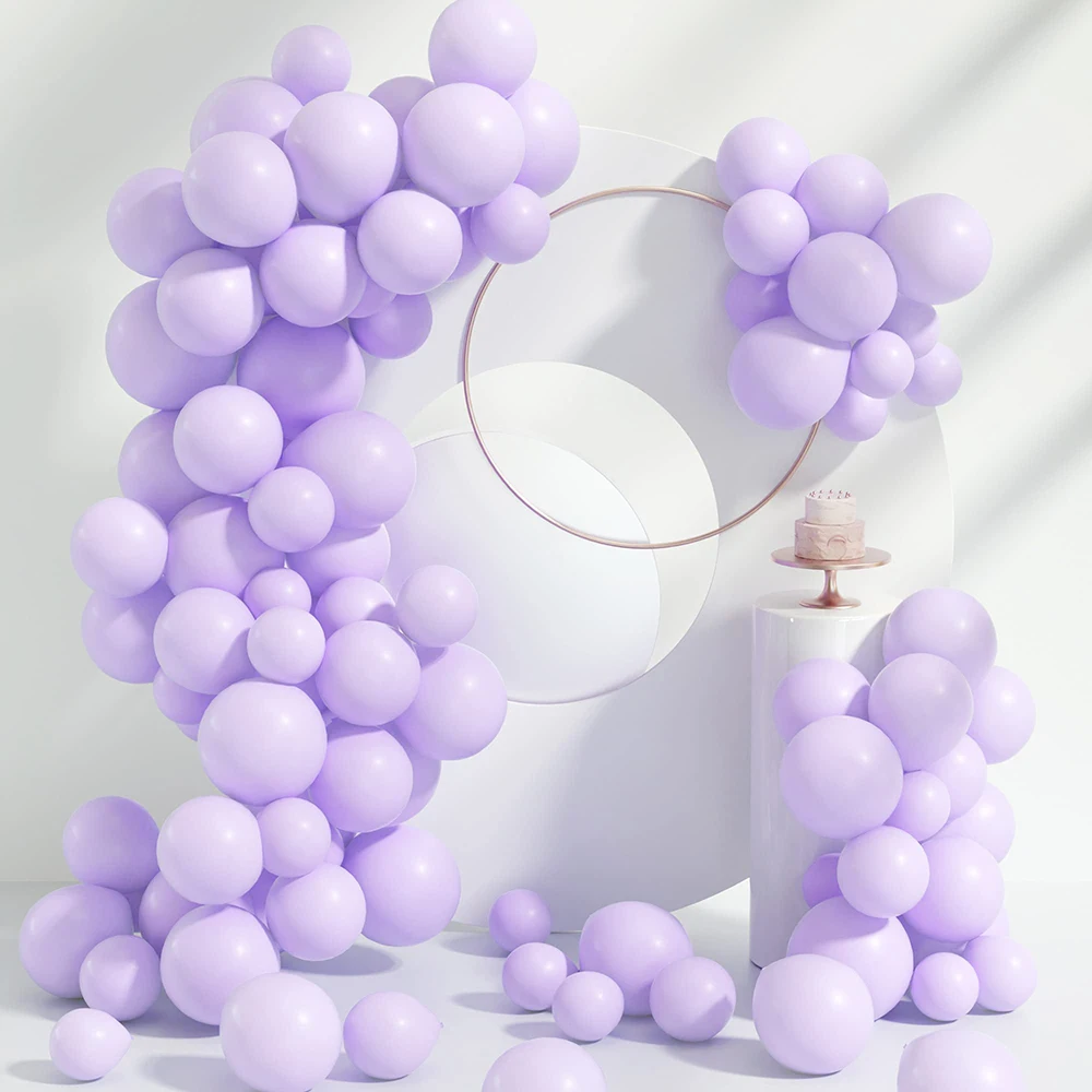 Macaron Purple Balloons Garland Arch Kit 80PCS 5 inch +12 inch For Happy Birthday Balloons Baby Shower Decorations Wedding