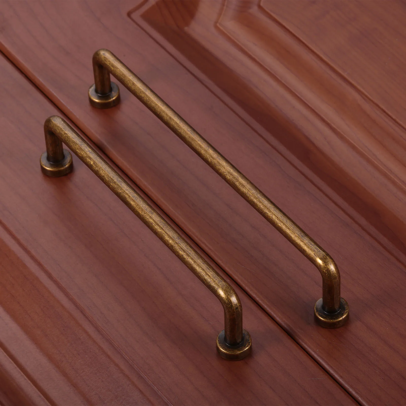 

Zinc Alloy Wardrobe Furniture Handle Vintage Cupboard Drawer Shoe Pull Knob 128/160mm Antique Brass Cabinet Door Pull with Screw