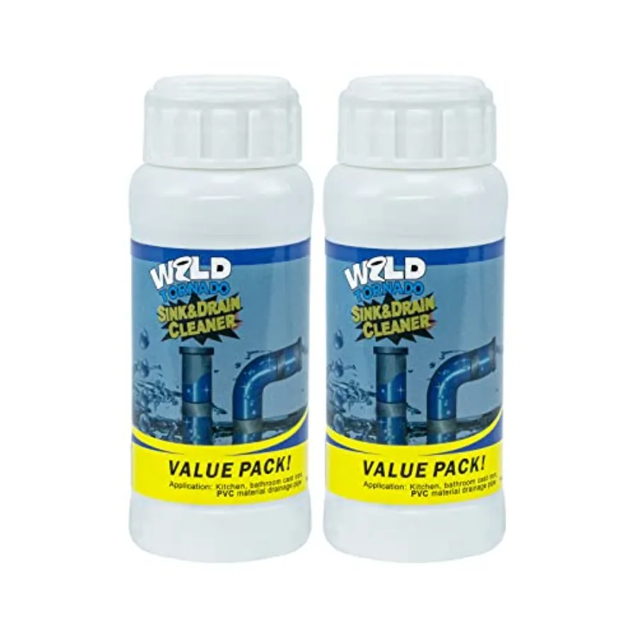 

Wild Tornado Pipe Dredge, Powerful Sink Cleaner Powder Fast Foaming for Kitchen Toilet Pipeline Quick Cleaning Tool 2pcs