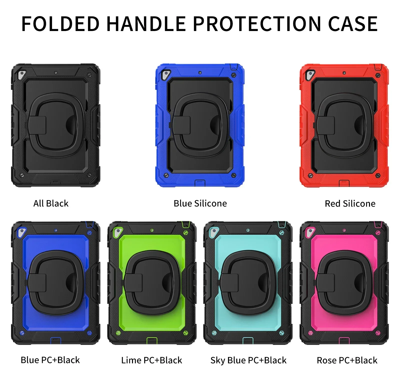 For IPad Mini5 Pro 9.7 7th 8th 9th 10.2 10th 10.9 11th Gen 11 inch A16 Shockproof Tablet Case Pull Ring Stand Strap Rugged Funda