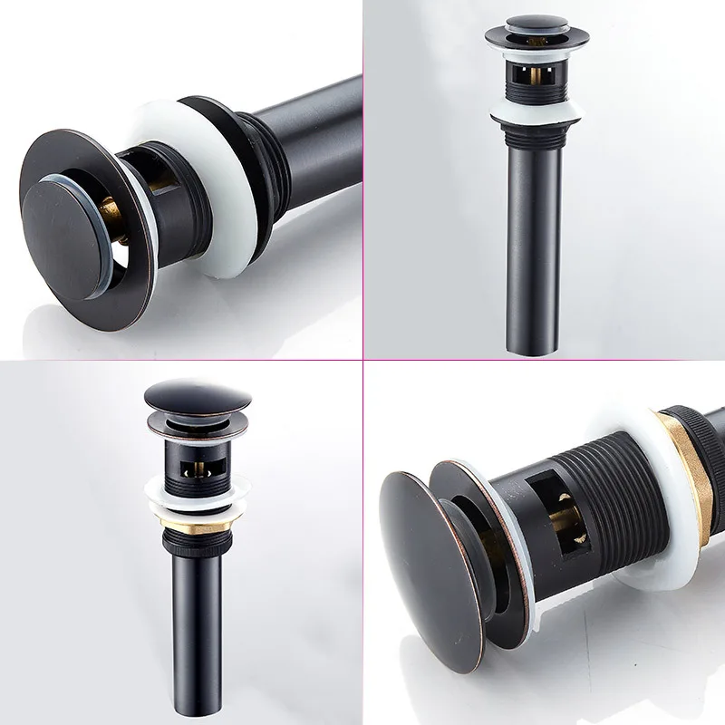 Refined Copper Black Basin Bounce Drainer, Deodorant and Insect-proof Wash Basin, Basin Accessory Drain Drain