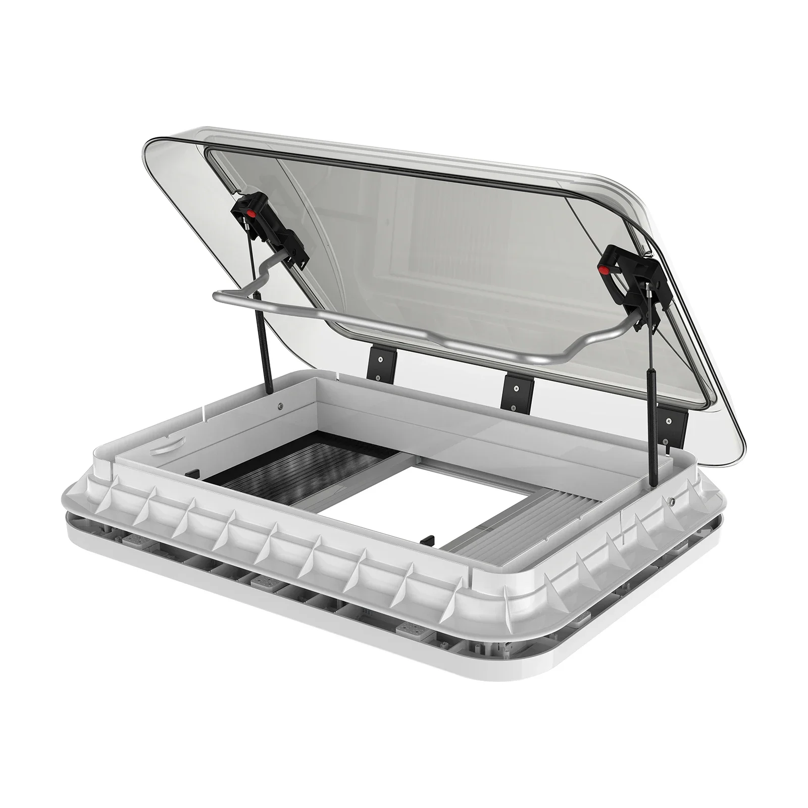 RV Roof Windows ASA Body Double Acrylic Glass Camper Roof Windows, Caravan Roof Windows and Sunroof with LED Lights
