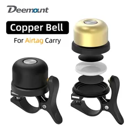 Bicycle Brass Bell for Apple AirTag Hides Air Tag Under Bike Ring Anti-Theft GPS Tracker Stand Waterproof Shock Resistance