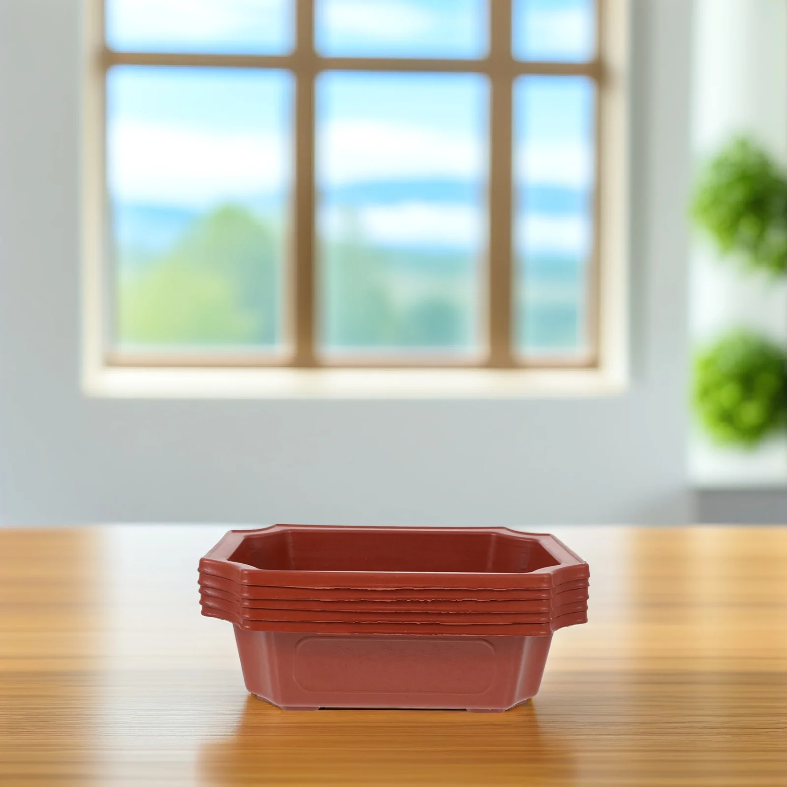 

5Pcs Minimalist Plastic Bonsai Planter Pots with Drainage Holes for Indoor Outdoor Garden Balcony Planter Planting Organizer