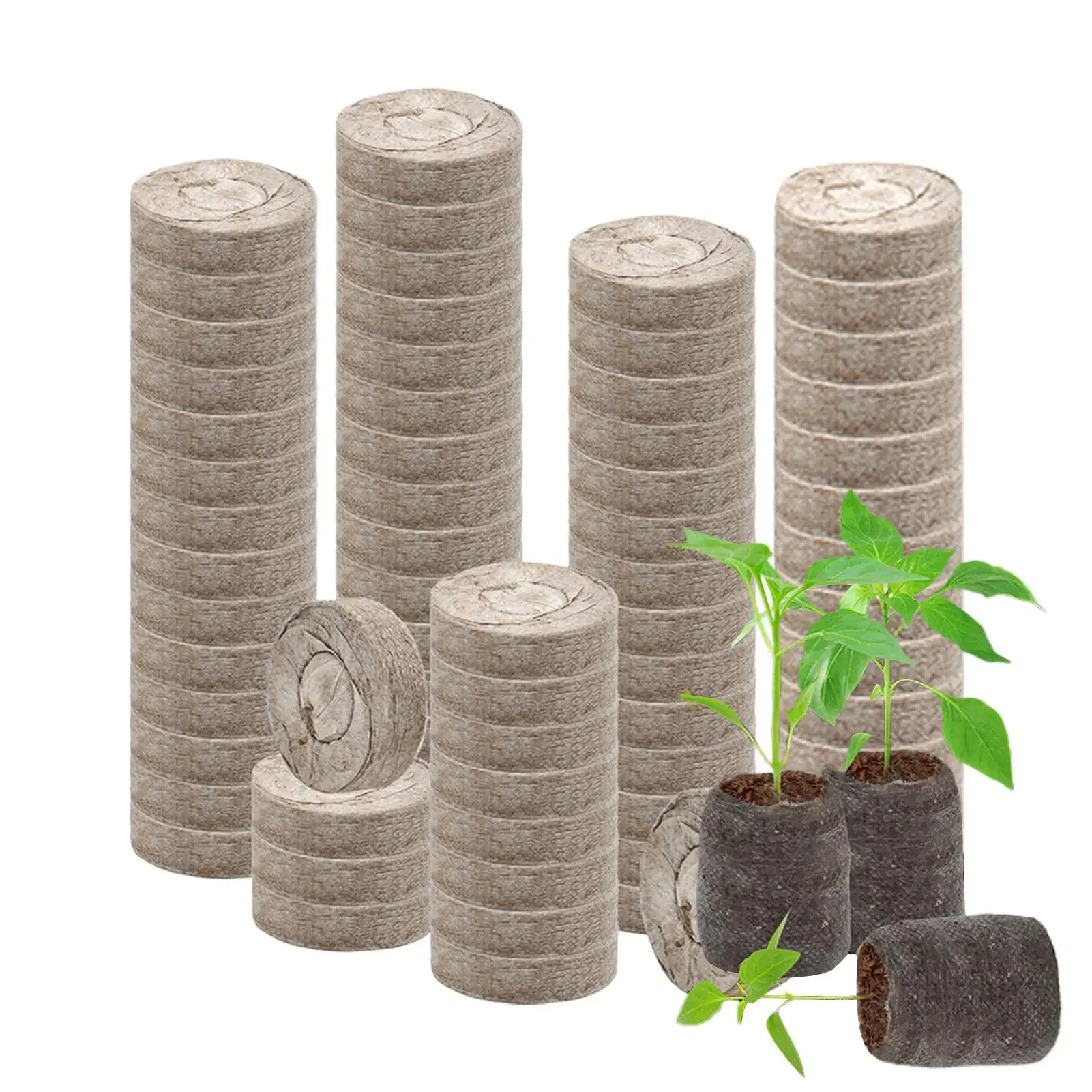 100pcs 30mm Peat Balls Seedling Soil Organic Potting Fertilizer Seedling Compressed Pods Blocks for Sowing
