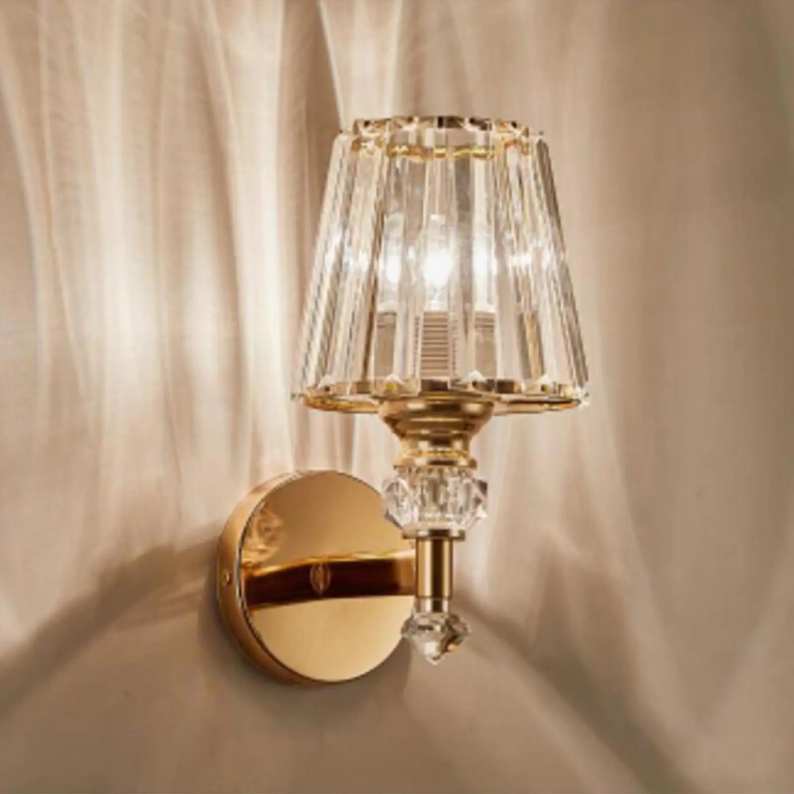 Industrial Wall Mounted Light Fixture Nordic Style Crystal Lamp for Bedroom Hallway Indoor Decor