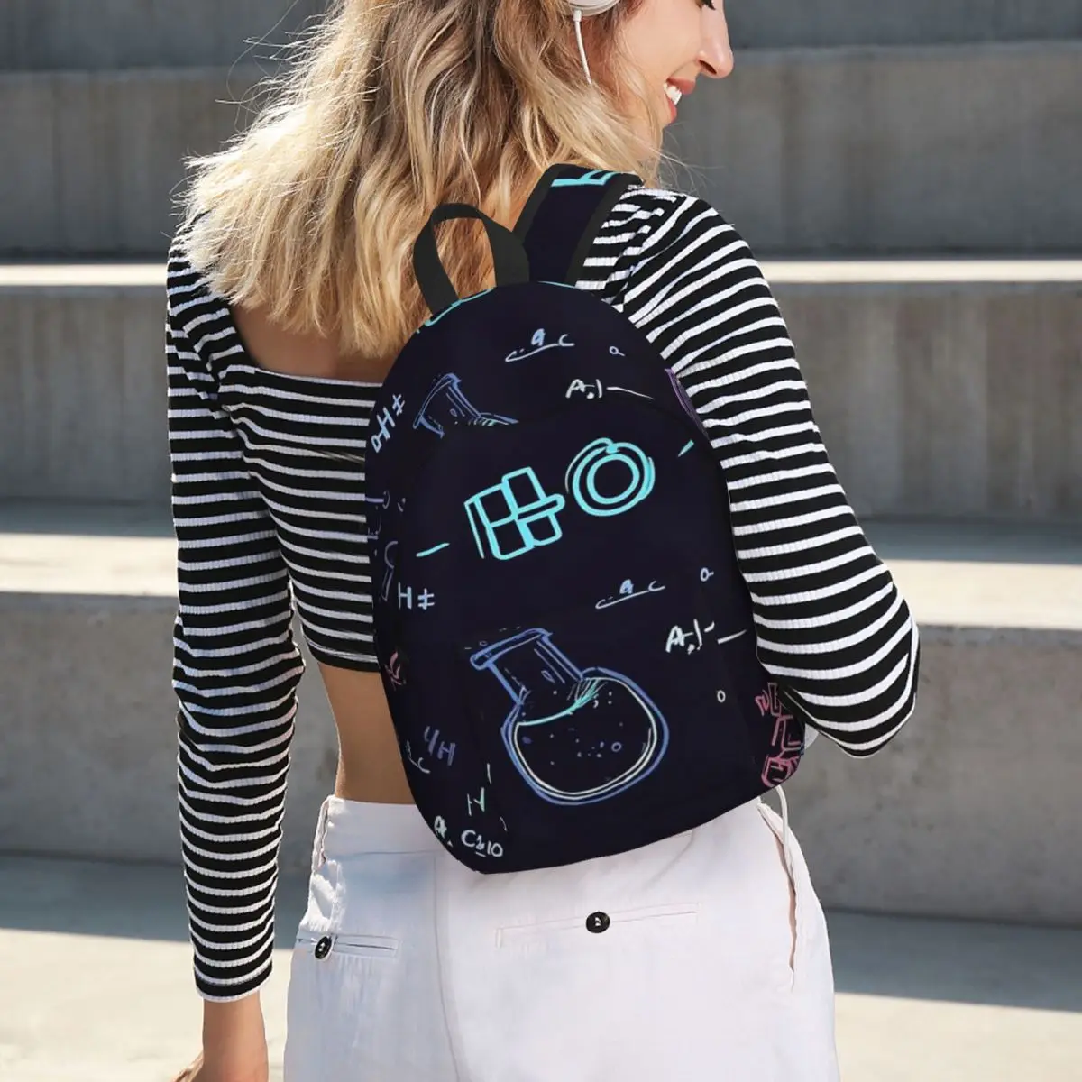 Scientific Experiment Element Style Student Backpack School Bag Hiking Travel Daypack for Men Women Bookbag Shoulder Bags