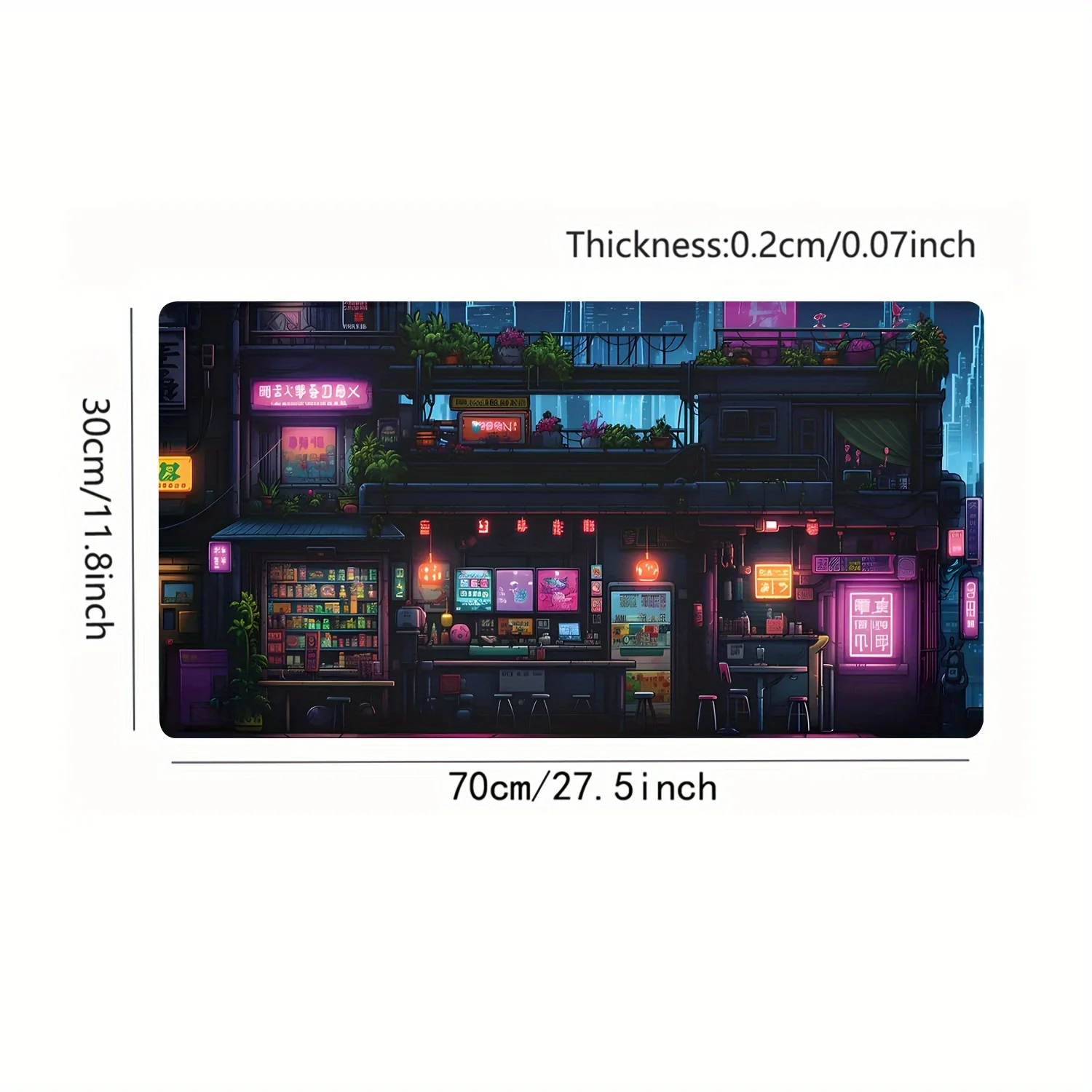 Cyberpunk Neon City Gaming Mouse Pad Extra Large Smooth Rubber Non-Slip Office Desk Mat