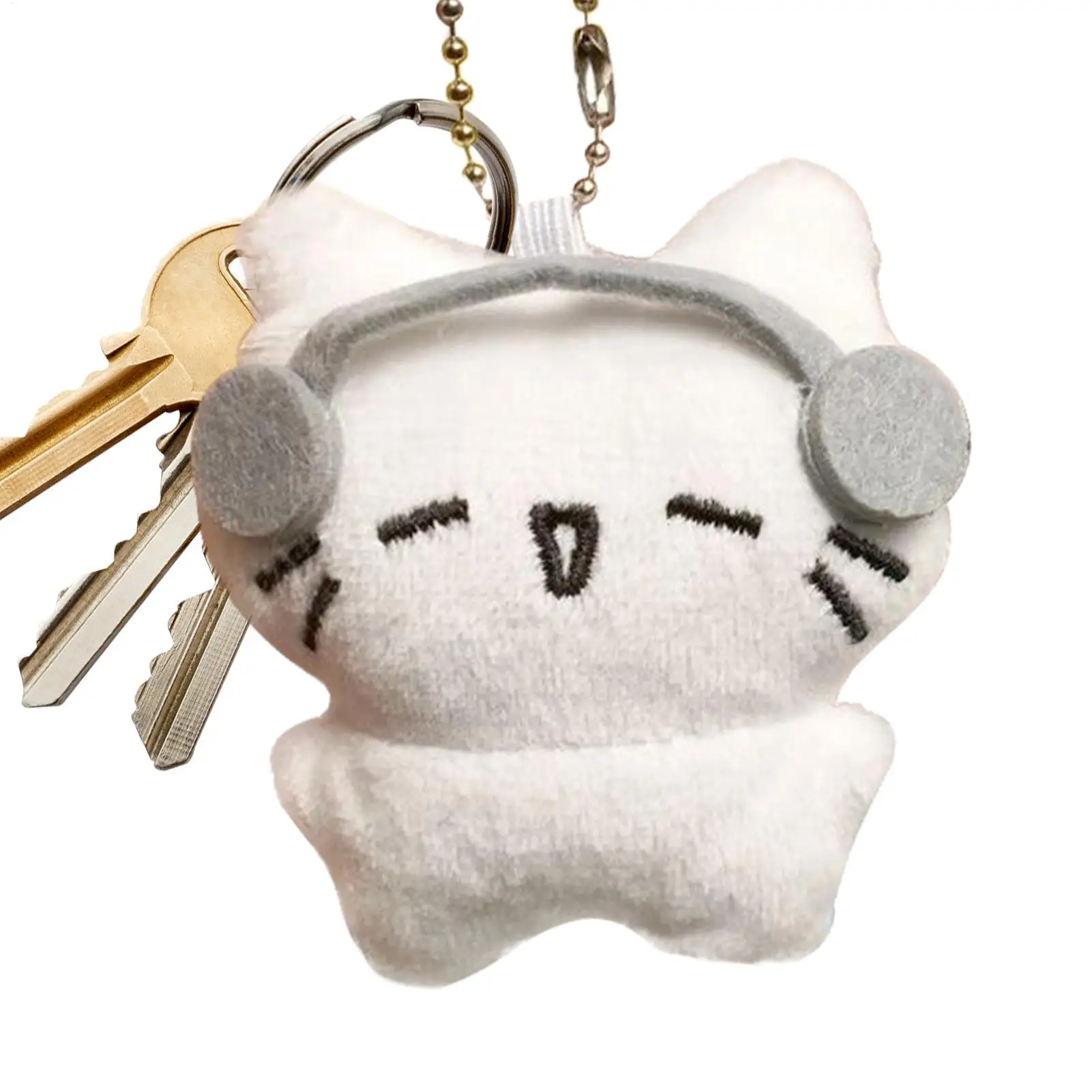 Cat Plush Pendant Key Ring Decor Small Animals Bag Hanging Decorations Portable Plush Toy Pendant Backpack Accessories