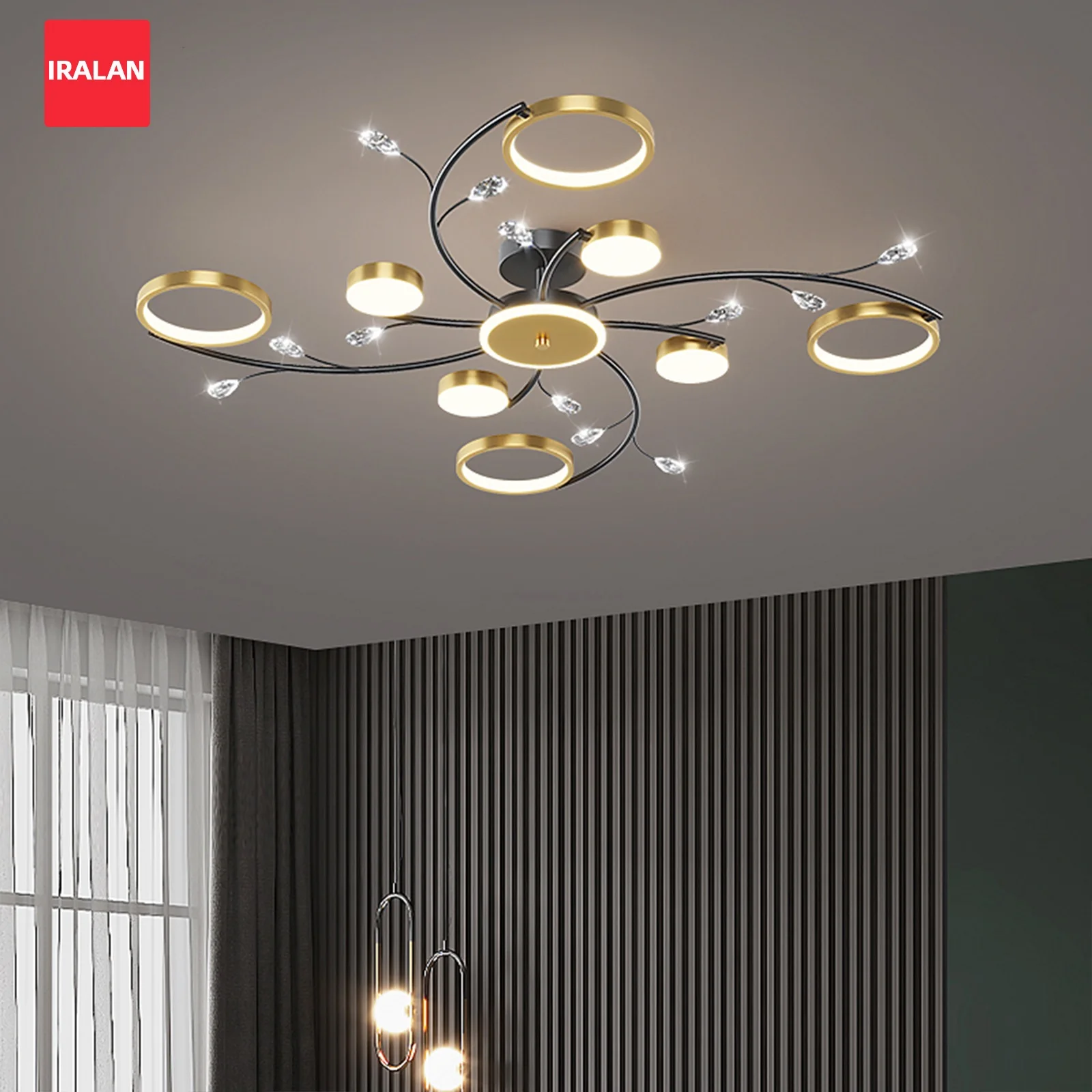 Luxury Ceiling Hanging Lamp Smart Remote Control Exhibition Hall Dining Room Chandeliers Nordic Home Lighting Decorative Lamp