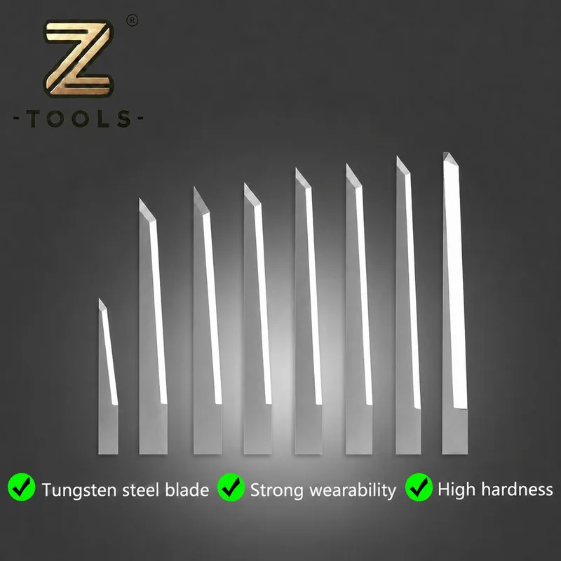 Carbide CNC Drag Knife Blades, Oscillating V-Cutting Blades for Digital Cutter, High Hardness Cutting Tools for Fabric, Leather