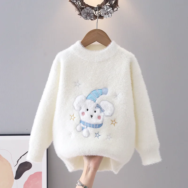 سترة محبوكة للفتيات لخريف وشتاء 2025 بلوزات بأكمام طويلة ورقبة مستديرة بلوفر مريح ملابس أطفال عصرية جديدة #4