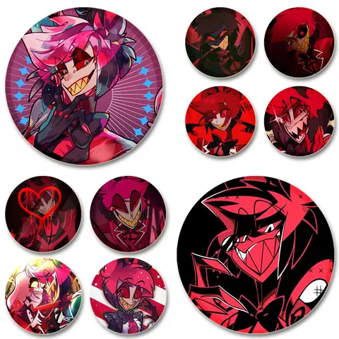 Alastor Anime Character Badge Cosplay Cartoon Red Brooches Exquisite Cute Creative Enamel Pins for Backpack Accessories Jewelry