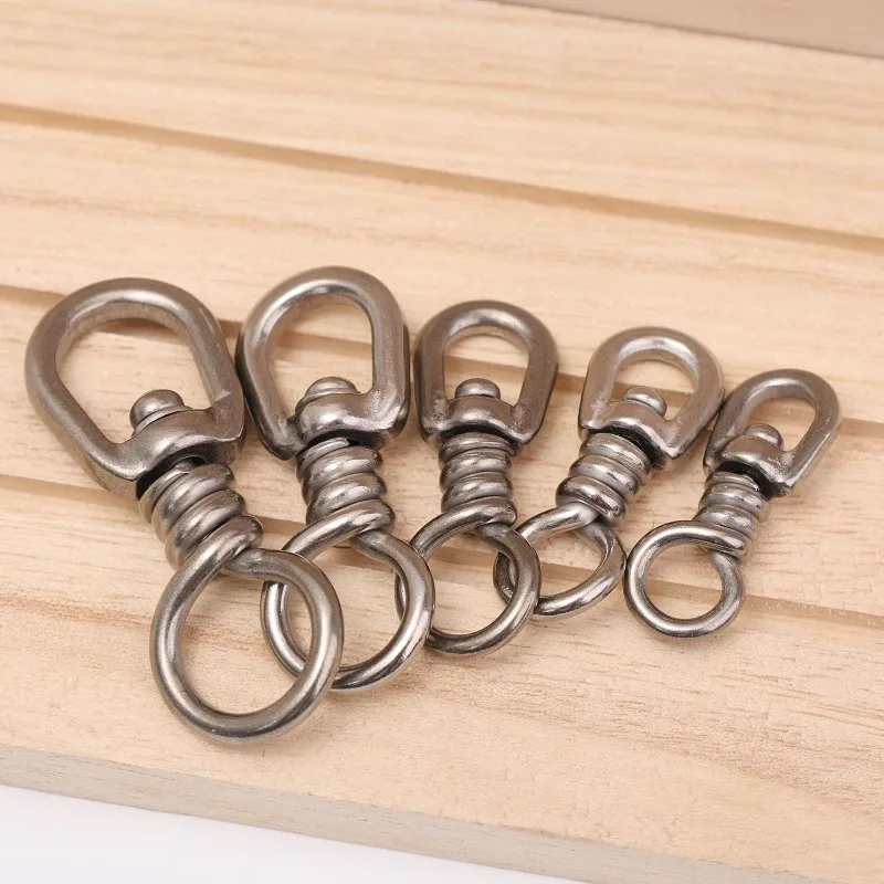 304 Stainless Steel Rotating Hook 360 Rotation Rope Swivel Connector for Hanging Basket Wind Chime Swivel Joint Hardware Marine