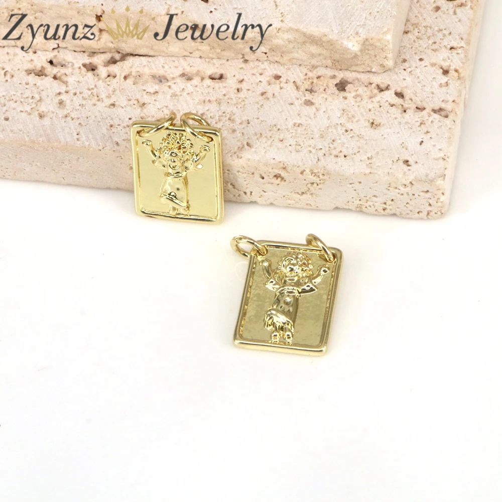 10PCS, Virgin Mary Pendant Gold Plated Square Virgin Mary Necklace Charm Religious Pendant DIY Jewelry Accessories