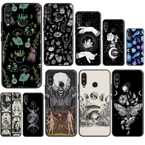 Occult Witchcraft Moon Gothic Witch Case For Huawei P20 P30 P40 Lite P50 Pro P Smart 2021 2019 Nova 5T Honor 50 8X 10i Cover