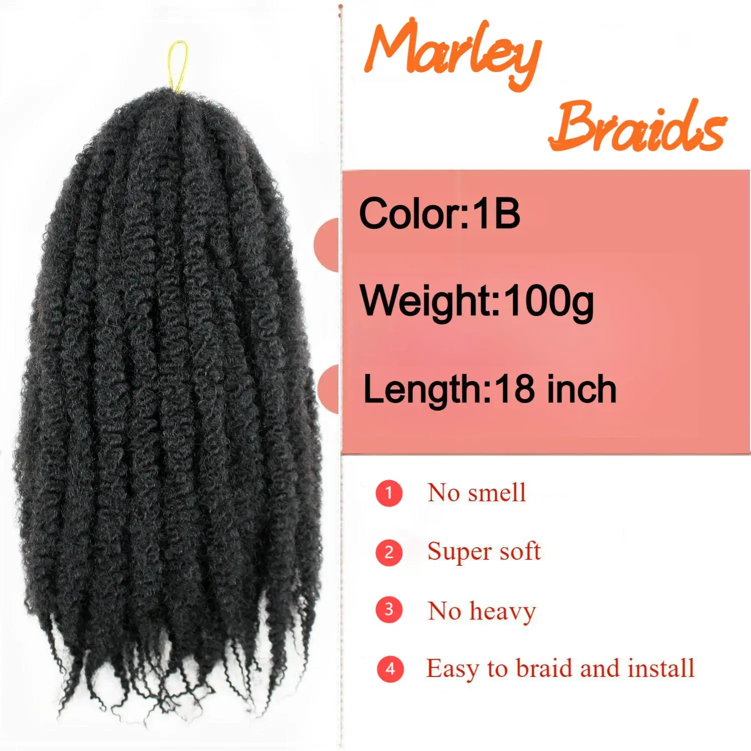 Marley ผม Braiding ผมสําหรับ Twists 18 นิ้ว Afro Kinky Twist Crochet Braids เส้นใยสังเคราะห์สําหรับผู้หญิง