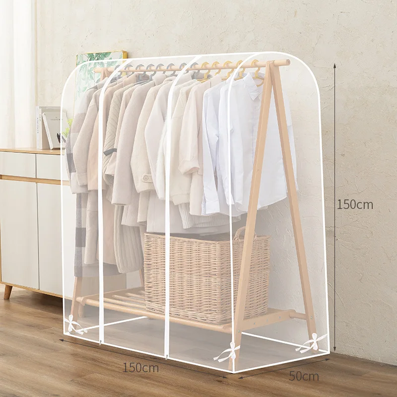 Clear Garment Rack Cover Dustproof Clothes Rack Cover With 2 Durable Zipper / Clothing Waterproof Protector