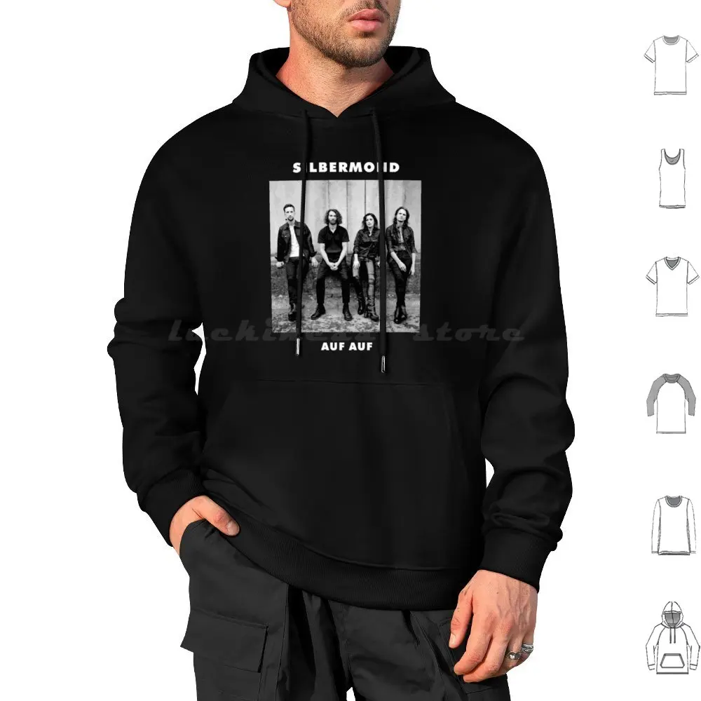 

Silbermond Band Auf Толстовка с капюшоном из хлопка с длинным рукавом Немецкая современная популярная Silbermond Band De Silbermond Красивые Silbermond Bands