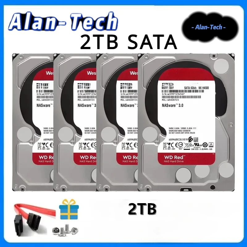 

Western-n цифровой W--D Red NAS 2 ТБ 3,5 "Внутренний жесткий диск 5400 об/мин Класс SATA 6 Гб/с 64 Мб кэш-памяти HDD