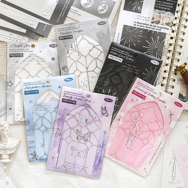 Journal GO 20pcs Vintage Journal Scrapbooking Supplies Emboss Material Paper for Journaling Planner Hand Made Craft Memo Pads