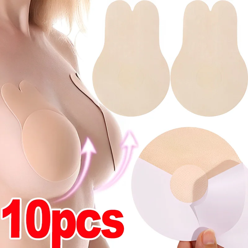 

Disposable Rabbit Ear Nipple Cover Chest Patch Non-woven Thin Invisible Bra Self-adhesive Sports Push Up Chest Patch Underwear