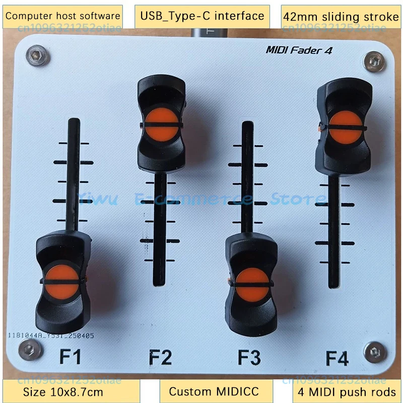 4-Way MIDI Push Rod 42mm Stroke Fader Custom CC Information USB Interface Music Host Software Controller BB