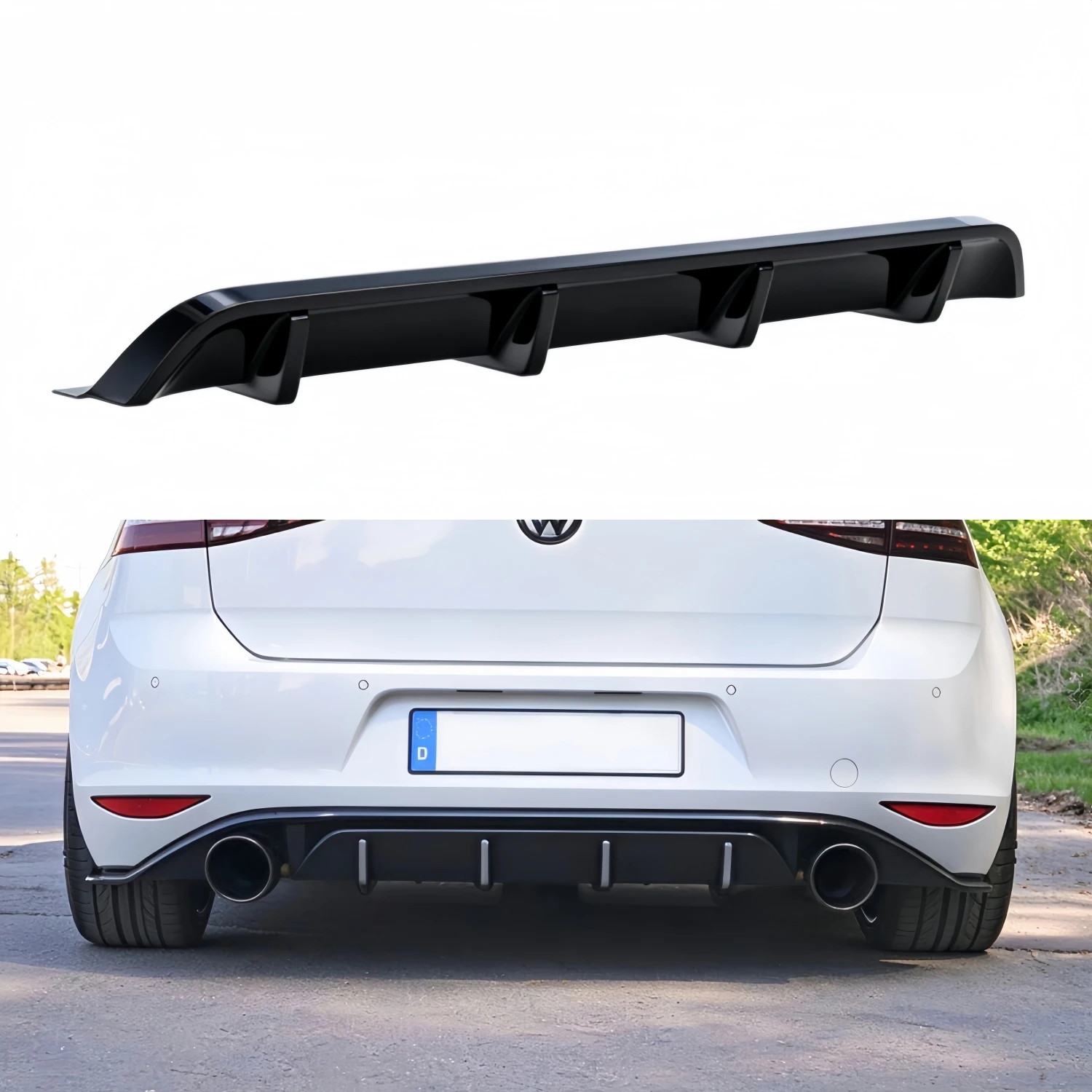 Heckdiffusor Spoilerlippe für VW Golf 7 7.5 MK7 MK7.5 GTI Facelift 2017-2020 MAXTON Style Valance Tuning