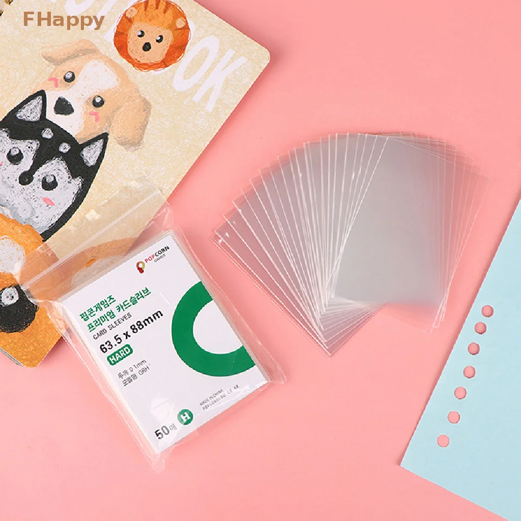 

50pcs/set Korea Card Sleeves Clear Acid free-No CPP Holographic Protector Film Album Binder