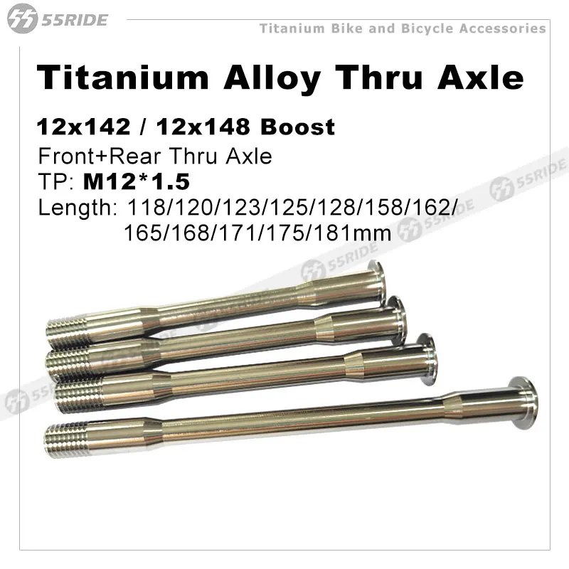 Titan-Durchgangsachse 12x142/12x148 Boost, Vorder- & Hinterachse für Fahrräder, Ultraleicht, MTB, Rennrad, Gravel, Durchgangsachse mit Schnellspanner