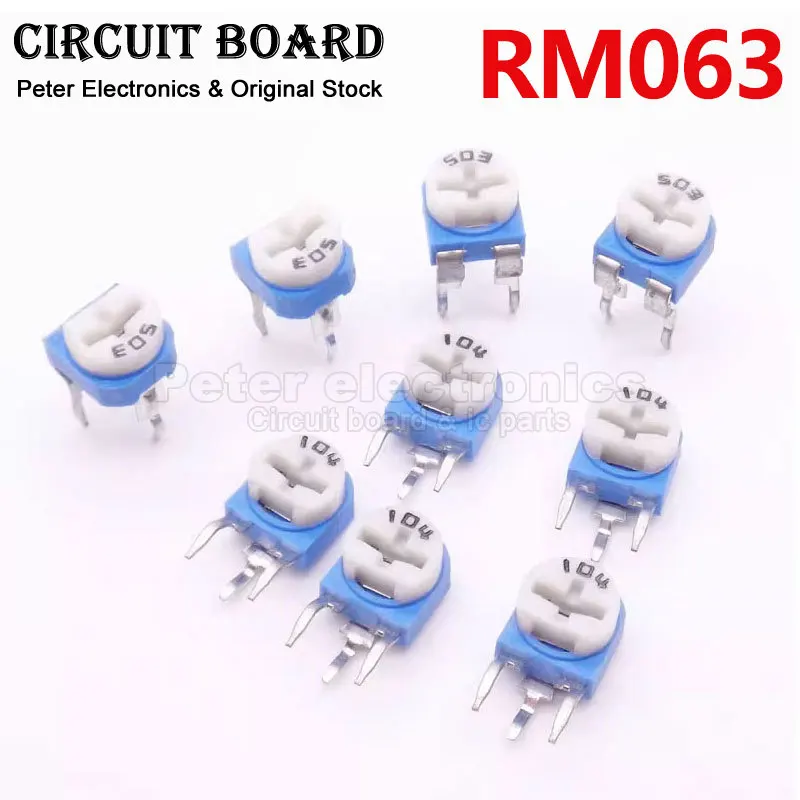 20pcs RM063 RM-063 100 200 500 1k 2k 5k 10k 20k 50k 100k 200k 500k 1m Ohm Trimpot Trimmer Potentiometer Variable Resistor icpart