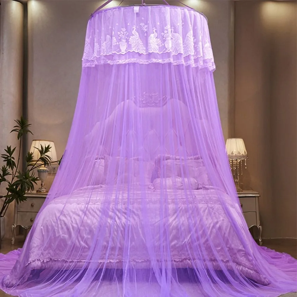 Universal Lace Hanging Princess Mosquito Net Fine Mesh Reusable Dome Mosquito Net Large Space Anti-bug Bed Canopy Bedroom