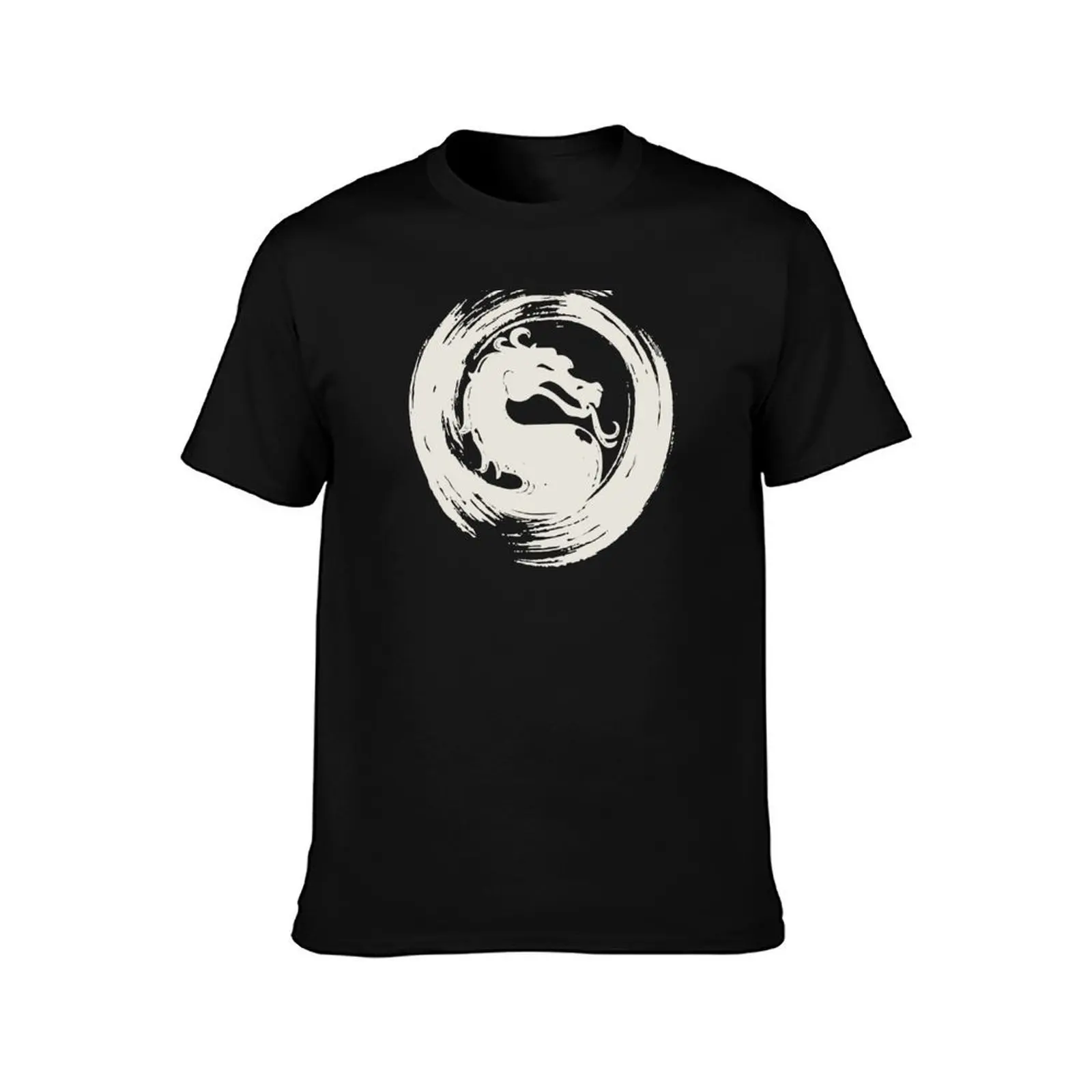Mortal Brush T-Shirt, Summer Casual Cotton Tee, Oversized Streetwear Tops, Vintage Graphic Print, Loose Fit Short Sleeve