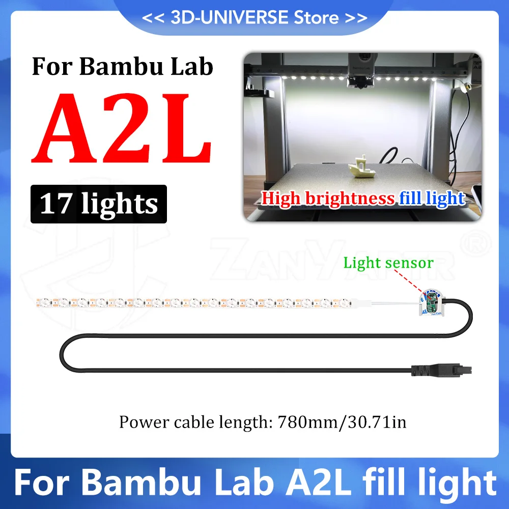A2L LED Lamp For Bambu Lab A2L 3D Printer 6500K High brightness LED strip Replacement Fill Light Accessories