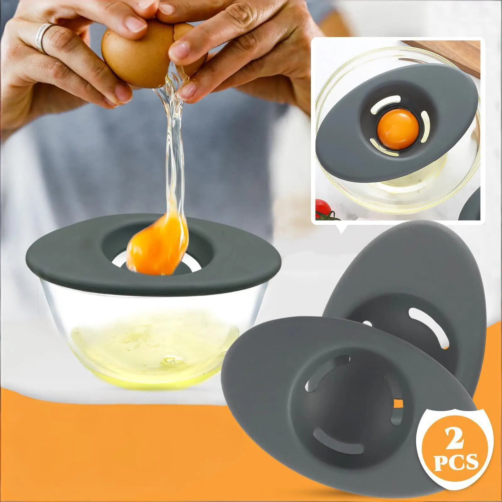 Silicone Egg Strainer Yolk Egg White Separator Food Grade Easy To Clean Egg White Filter Cooking Kitchen Baking Tools
