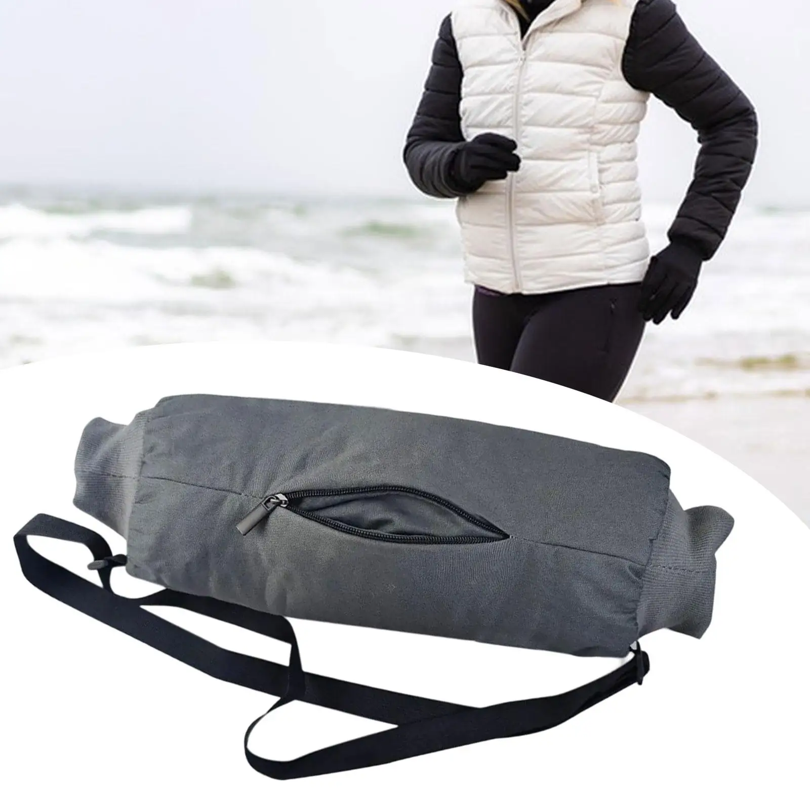 Hand Warmer with Adjustable Strap with Zipped Pocket Portable Glove Hand Muff for Baseball Men Women Hiking Backpacking Soccer view 5