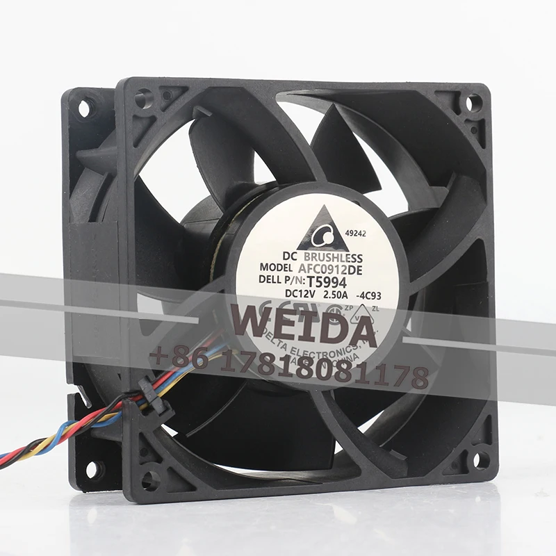Cooling Fan Delta 9CM 9038 90X90X38MM Inverter Car Pressurized Violent air Volume AFC0912DE-4C93 DC 12V 2.50A