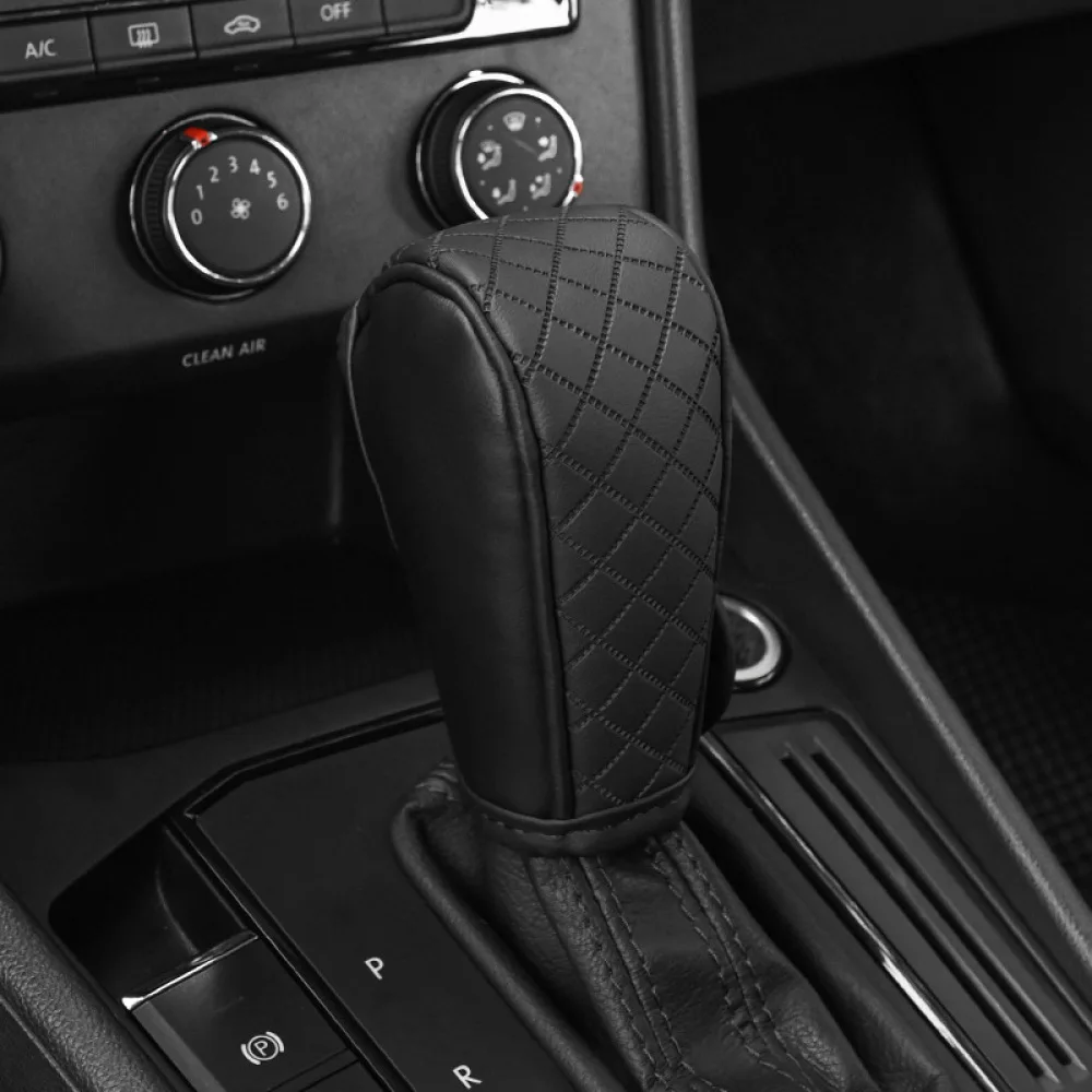 Leather Gear Shift Knob Cover Universal Car Gearstick Protector Embossed Texture Non Slip Auto Interior Styling Accessories