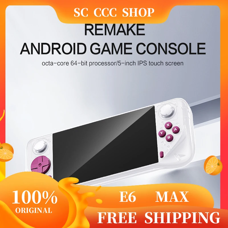 

2025 E6 Max Handheld Game Console A527 Octa-Core Hdmi Tv Connection 5.0-Inch Touchscreen Android System Supports Wifi Arcade