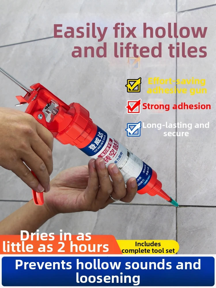 DIY Tile Repair Kit – Fix Hollow & Loose Tiles Without Drilling, Fast Dry Adhesive for Bathroom & Kitchen