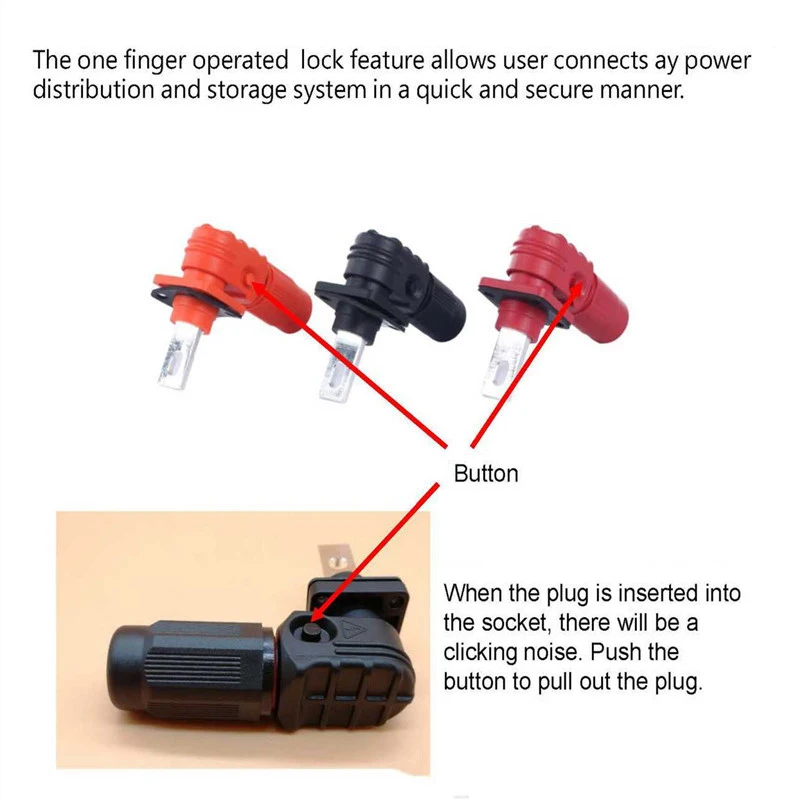 60A-350A Power Lithium Battery Connector IP67 s Through Wall Plug Socket High Current Single Core Energy Storage Terminal Block