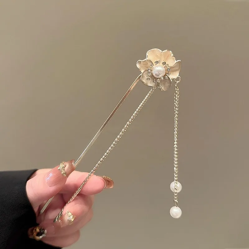 Nowa chińska spinka do włosów z frędzlami, ozdobna szpilka do włosów z motywem kwiatowym, akcesoria do fryzur, biżuteria damska, spinka do włosów, wsuwka.