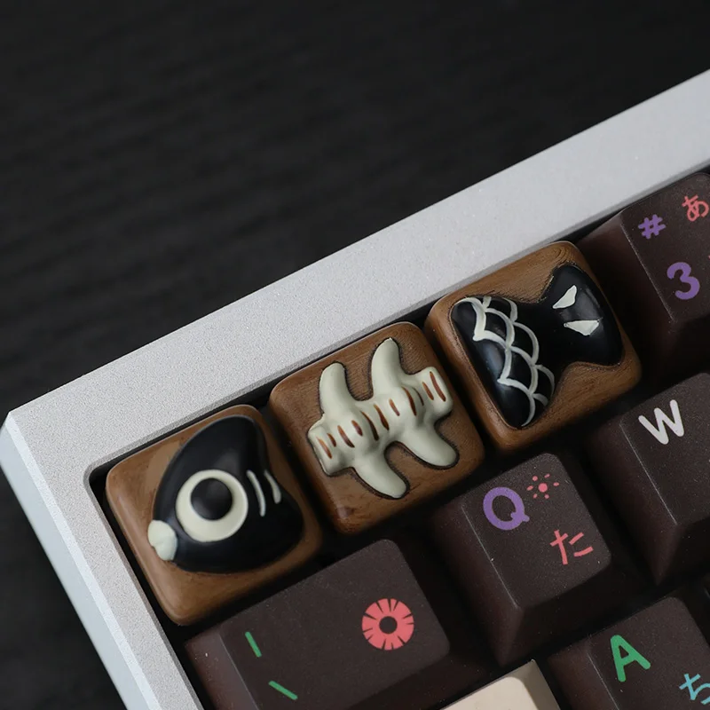 

Little Fish Bone Personality Keycap Resin Mechanical Keyboard Keycaps Single Cute Keycap 3D Stereoscopic Cross Keycap